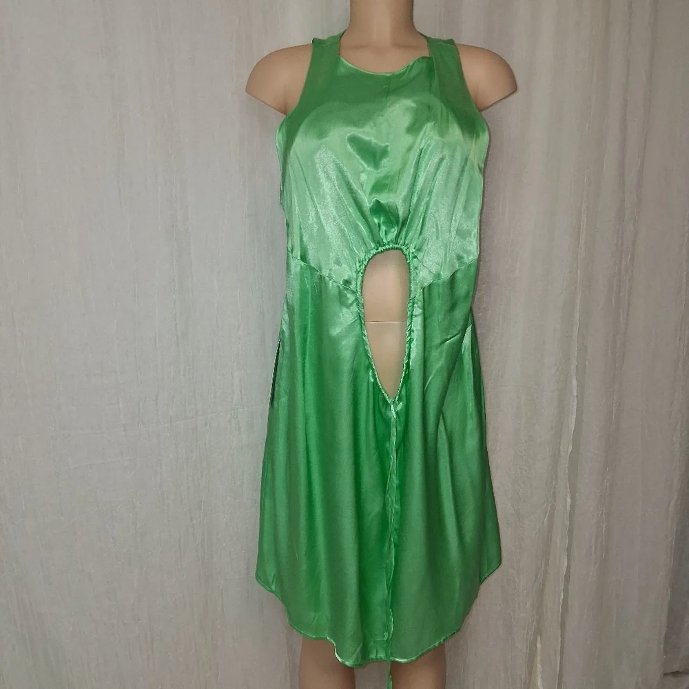 Topshop New  Asymmetrical  Green Dress Women Size US.10 - Picture 6 of 15
